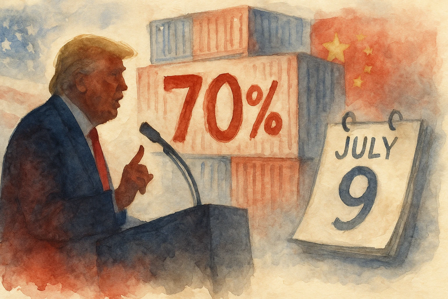 Trump Threatens 70% Tariffs with July 9 Trade Deadline